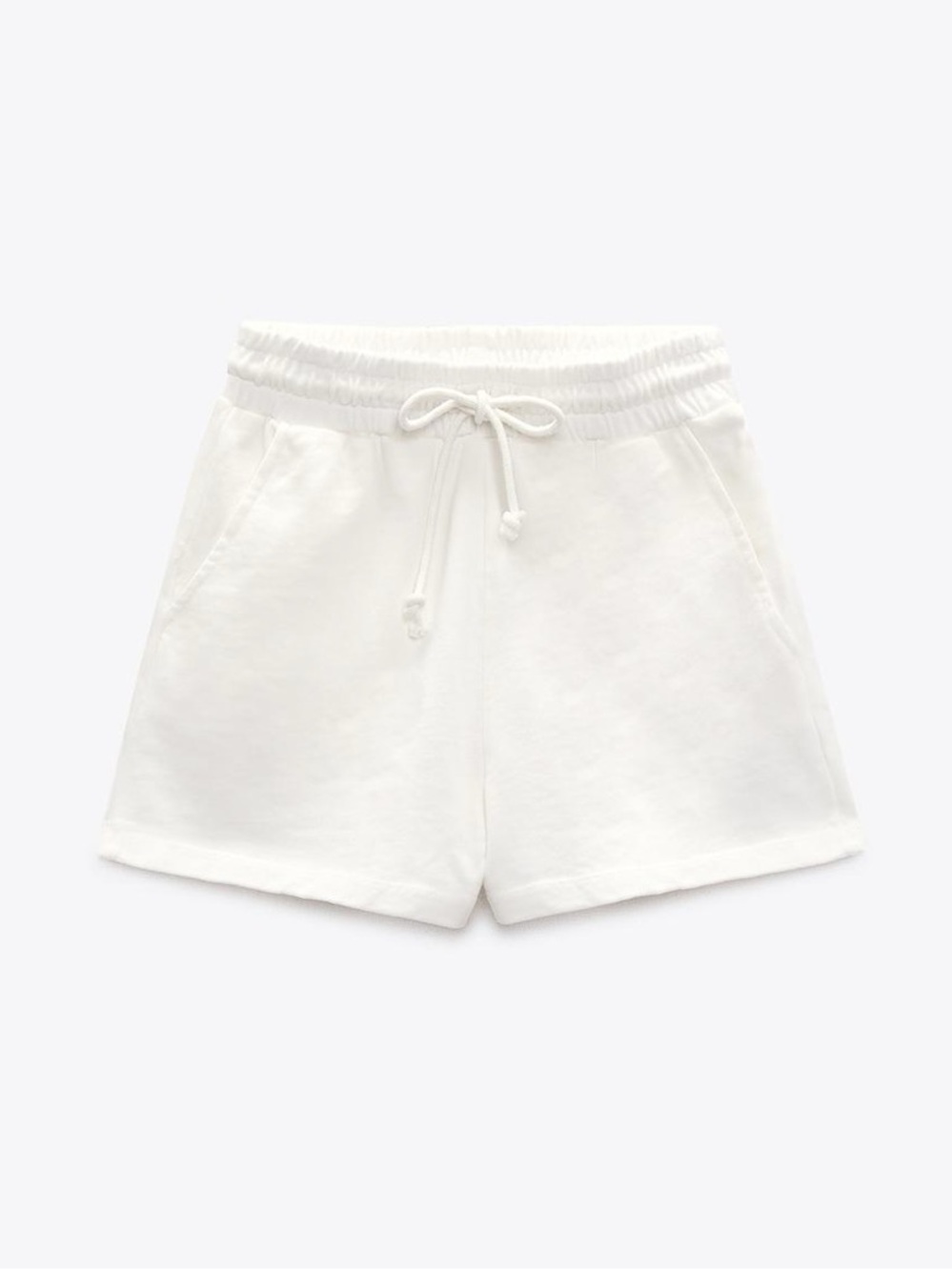 🤍▫️ Zara White Terry Drawstring Athletic Shorts ▫️🤍‎